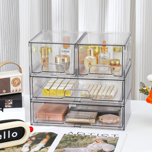 Transparent Acrylic Drawer Storage <b>Box</b> Stackable Desktop Organizer For Cosmetics <b>Makeup</b> Stationery Office Supplies Modern - Product Image 1