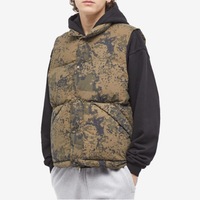 Haute qualité hommes vers le bas rembourrage gilet impression broderie hommes extérieur camouflage impression vêtements d'extérieur bouffant gilet col montant