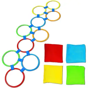हॉपकॉच रिंग गेम हॉपकॉच रिंग गेम बच्चों के लिए खिलौने, रंगीन नरम प्लास्टिक चपलता सर्कल, संवेदी प्रशिक्षण उपकरण