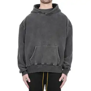 Felpa con Cappuccio Acid Washed Serie High Street, Maglione Oversize Effetto Vintage, Vendita all'Ingrosso e Dropshipping - Product Image 1