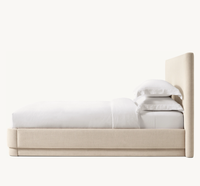 Mobilier moderne de luxe pour la maison lit d'hôtel lit à panneaux en tissu rembourré de style antique