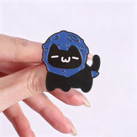 Épinglette en émail motif chaton jour et nuit, badge métallique élégant pour accessoire vestimentaire quotidien sur le thème cosmique