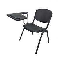 Chaise de formation empilable avec grande tablette d'écriture, structure en acier en forme de cœur, chaise de conférence en plastique PP