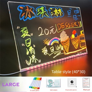 Schermo a LED di ricarica <span class=keywords><strong>per</strong></span> illuminazione fatta in fabbrica lavagna in acrilico <span class=keywords><strong>per</strong></span> la pubblicità del mercato notturno negozi dell'azienda - Product Image 6