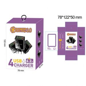 Hot Portable Quick Charging 4USB Fast <b>Charger</b> QC3.0 Adapter 5V3A EU/US/UK <b>Plug</b> Mobile Phone Super Fast Travel <b>Charger</b> - Product Image 6