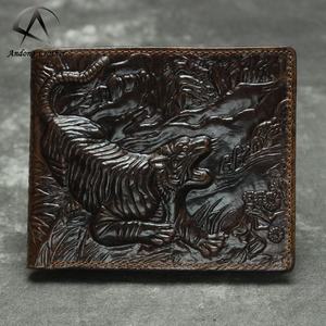 กระเป๋าสตางค์แบบสั้น Andong สำหรับผู้ชาย หนังวัวแท้ พร้อมที่หนีบบัตร - Product Image 1