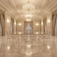 Eleganter Klarer Acryl- & Gehärteter Glas-Hoteltisch - Modernes Design Leicht zu Reinigen für Bankette, Hochzeiten & Heimgebrauch