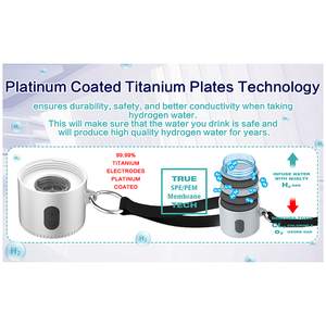 Bouteille d'eau hydrogénée 1500 ml avec générateur rechargeable par USB pour les sports de plein air et l'hydratation en déplacement - Product Image 6