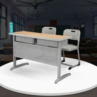 Bureaux et chaises individuels ou doubles, panneaux ignifuges épaissis, style moderne minimaliste, mobilier scolaire en bois, bureaux scolaires pour 8 ans et plus