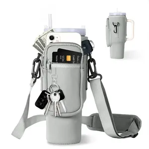 RTS Bulk Mixed Order 40oz 30oz Sports Workout Bag Trendy <b>Water</b> <b>Bottle</b> <b>Carrier</b> <b>with</b> Adjustable <b>Strap</b> Phone Pocket Casual Style - Product Image 2