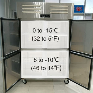Refrigerador Vertical Comercial de Doble Temperatura con Enfriamiento Directo, Congelador para Panadería y Cocina, Refrigerador Digital - Product Image 1