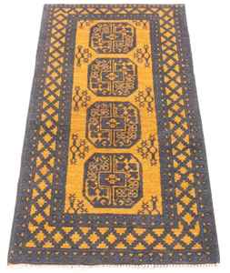 Tapis en laine noué à la main vintage traditionnel 2'8 "X 6'4" Décorations de salon personnalisables Camping Voyage Prière Pique-nique - Product Image 6