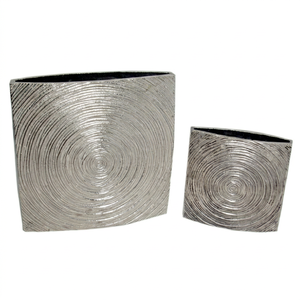 Aluminum Handmade <b>Vase</b> Decorative Flower Pot <b>Square</b> Rimmed Planter Textured Modern Home Decor Display Baptism - Product Image 1