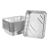Bac Jetable en Aluminium Demi-Taille de 2,8 L R31G 320, Barquette à Emporter pour 8 Portions, Boîte en Fer Blanc 1240 avec Couvercle en Carton REC32265I