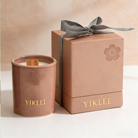 Caja de Cartón Rígido Personalizada con Logotipo Estampado en Caliente, Envase de Cera de Soya Orgánica, Caja para Velas con Inserto