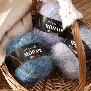 Châles et couvertures pour bébé multicolores en mélange d'<span class=keywords><strong>alpaga</strong></span> et mohair, teints à la main, dégradés, tricotés à la main, de poids moyen, à motifs variés - Product Image 3