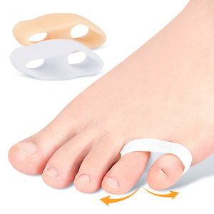Séparateurs d'orteils en silicone confortables, correcteur d'orteils, espaceur d'orteil <span class=keywords><strong>petit</strong></span> <span class=keywords><strong>doigt</strong></span>, redresseur à 2 boucles pour améliorer l'alignement des doigts superposés - Product Image 1
