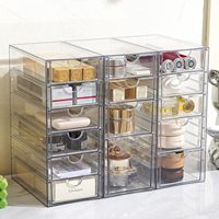 Organisateur en acrylique à 14 tiroirs, tiroirs de rangement empilables transparents, maquillage, artisanat, comptoir de coiffeuse, présentoir pour bijoux, fournitures artistiques