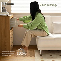 Canapé-lit pliable double usage, petit format, idéal pour salon, chambre à louer ou chambre, convient pour s'asseoir ou s'allonger, canapé de style décontracté