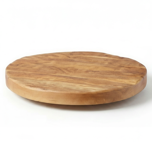 Plateau tournant rond en bois Lazy Susan pour rangement de table de cuisine, présentoir décoratif à un seul niveau pour comptoir - Product Image 1
