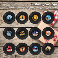 Ensemble de sous-verres rétro personnalisés en plastique, 6 pièces, résistants à la chaleur, réutilisables, décoration de table et murale pour café, thé, bière, fêtes