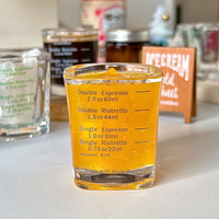 Tasses à thé et à café en verre à double paroi isolées personnalisées écologiques de 2 oz / 60 ml, vente en gros en usine
