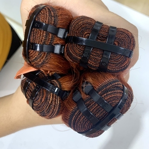 Prix d'usine, mèches de cheveux humains vietnamiens lisses brun rougeâtre, qualité supérieure, pointes épaisses, longueur personnalisée pour les vendeurs de cheveux - Product Image 3