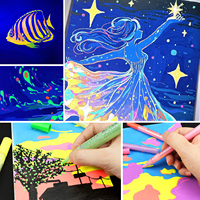 Lot de 14 stylos de peinture acrylique fluorescente UV néon permanente, double pack avec pointes extra fines et moyennes, marqueurs pour peinture sur roche