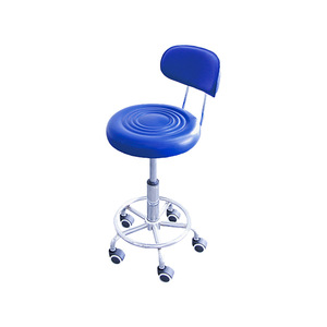 Saiford Stainless Steel Round <b>Stool</b> Height Adjustable Swivel Chair For Dental Beauty Lab Use Blue <b>Seat</b> - Product Image 2