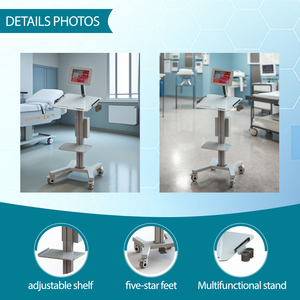 Carrito de Hospital Multifuncional <span class=keywords><strong>NBRIDGE</strong></span> NBR-CT-04 de Metal, Soporte para Monitor de Pacientes, Capacidad de Carga de 66 LB, 1 Cajón, Ruedas de PU, 2 Años de Garantía - Product Image 3