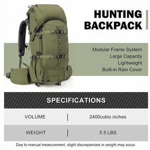 Mochila de Caza OEM, Mochila para Cazadores con Marco de Fibra de Carbono, Soporte para Arco, Cubierta Impermeable y Almacenamiento Expandible - Product Image 4