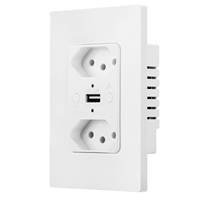 Prise intelligente WiFi double USB KEYGMA KS-10WBU pour maison connectée, compatible Alexa/Google Home, 10A 250V, durable, installation facile via Smart Life