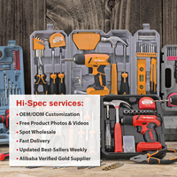 Kit d'outils manuels professionnels 20 pièces en acier à haute teneur en carbone pour la maison et l'extérieur, comprenant clés et douilles, pour réparation domestique, avec mallette rigide, OEM