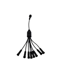 Câble d'alimentation LED de type Y, personnalisé, 5A, en cuivre, avec boîtier en nylon, étanche IP68, connecteur parallèle femelle-mâle en plastique, 300V