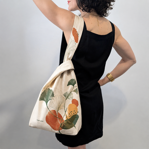 Sac fourre-tout en toile personnalisé avec nœuds <span class=keywords><strong>japonais</strong></span>, imprimé feuilles de <span class=keywords><strong>Ginkgo</strong></span>, grand sac de shopping réutilisable en coton, sac à bandoulière pour femmes, sac écologique - Product Image 2