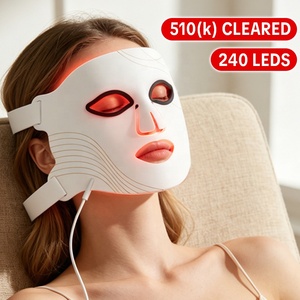 <span class=keywords><strong>Masque</strong></span> facial <span class=keywords><strong>LED</strong></span> professionnel, thérapie par lumière <span class=keywords><strong>rouge</strong></span>, 240 <span class=keywords><strong>LED</strong></span>, 4 longueurs d'onde, 850 nm NIR, <span class=keywords><strong>masque</strong></span> facial en silicone, qualité médicale 510K - Product Image 1