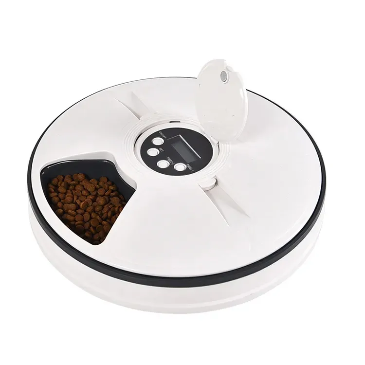 Modern Novel Design Alimentador Automático Inteligente 6 Placas De Jantar Separado Eletrônico Timed Cat E Dog Food Pet Bowl