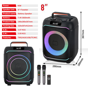 Amplificateur <span class=keywords><strong>de</strong></span> colonne haute puissance sur pied JBR-818 819 avec éclairage LED RGB pour fêtes et utilisation extérieure, caisson <span class=keywords><strong>de</strong></span> basses home cinéma - Product Image 4