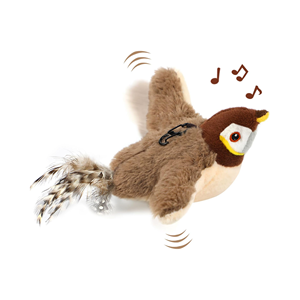 Nuevo Juguete Interactivo para Gatos 2025: Pájaro de Peluche Eléctrico Recargable con Movimiento, Activado por Tacto, Tipo Gorrión - Product Image 1