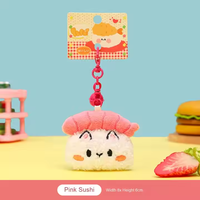 Porte-clés mignon en peluche crevettes Sushi boule de riz porte-clés doux Girly coeur poupée sac pendentif pour Couple vente en gros marchandise lanière