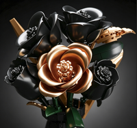 Ensemble de blocs de construction créatifs modernes Dekke, ensemble de fleurs, vase à roses noir et blanc, plastique ABS, jouet de construction éducatif