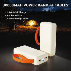 พาวเวอร์แบงค์ความจุสูง 30000mAh พร้อมสายชาร์จ 4 เส้น ไฟฉุกเฉิน รองรับการชาร์จเร็ว PD 22.5W ชาร์จพกพาได้ รองรับการเชื่อมต่อ Type-C รองรับพลังงานแสงอาทิตย์ - Product Image 2