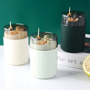 <b>Toothpick</b> Holder Portable Transparent Desktop Storage Container With Electroplated Mechanism For Home Office Use - Product Image 3