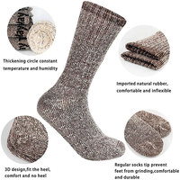 Personnalisé Laine Doux Chaud Thermique Randonnée Équipage Hommes Travail Ski Hiver Extérieur Chaussettes Trekking Randonnée Wading Trail Chaussettes
