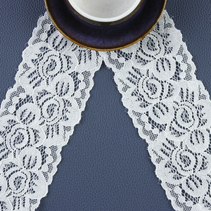 Petit ruban de bordure en dentelle en Nylon élastique Non extensible blanc pour col, bande, encolure, ourlet, manches, sous-vêtements, soutien-gorge - Product Image 2