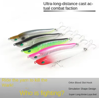 Umpan Pancing Pencil Tenggelam Aotuo Laris 11g 16g, Umpan Buatan Keras ABS untuk Memancing Ikan Bass, Mandarin, dan Snakehead