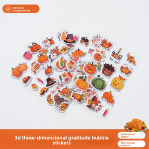 สติกเกอร์นูน 3 มิติ ลายการ์ตูนสัตว์น่ารัก 12 ชิ้นต่อแพ็ค เป็นมิตรกับสิ่งแวดล้อม สำหรับวันขอบคุณพระเจ้า ทำเองได้สำหรับเด็ก - Product Image 6