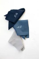 Serviettes en lin monogrammées faites à la main, carrées, réutilisables, 60x60 cm, pour la maison et la restauration