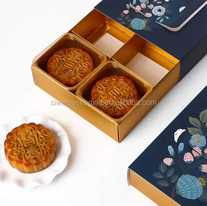 नई उत्पाद कागज बॉक्स संभाल के साथ विंडोज Mooncake पैकेजिंग बॉक्स