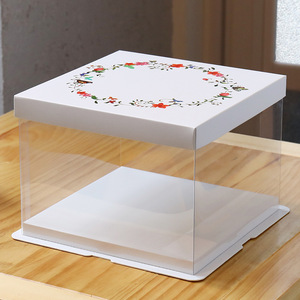 Usine En Gros Haute Transparence Unique Double Couche Gâteau Boîtes 6 Pouces 12 Pouces Guirlande Anniversaire Gâteau Boîte pour Carton Alimentaire - Product Image 3